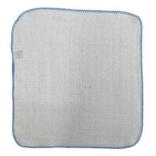 Kit com 5 Fraldas De Boca Babete Tecido Duplo Quadriculado 33cm x 33cm Com Bico em Picueta Crochê - Para personalização, bordadeiras, pintar, bordar, dar de presente, customizar - Paninho de Boca Enxoval