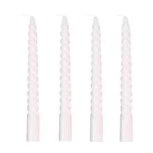 1 套 4 件优雅螺旋无烟长蜡烛，直径 0.78 英寸，高 8.2 英寸，燃烧时间长，6 种颜色可选，适用于家居装饰、派对、晚宴、毕业典礼、送给朋友和女士的礼物、复活节户外应急照明