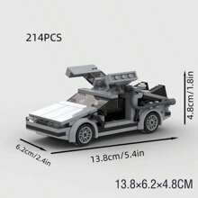 MIKEMENG Back To The Future Time Machine Supercar Racing Car Classic Building Block Toy Set, Children's Educational Creative Toy, Adults' DIY Car Model Kit, City Technology Champion Cup Series, Suitable As Birthday, Halloween, Christmas Gift, And For Collection And Home Decoration