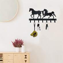 CIF BUY 1 pièce Crochet mural Double Cheval - porte-clés en métal et support multifonction pour manteaux, chapeaux, sacs - idéal pour les salons, les couloirs, les bureaux - Décoration saisonnière pour Noël, Halloween, Pâques, Nouvel An