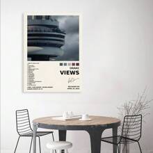 Framed Drake "Views" Album Cover Canvas Poster, Signed Art, Sports Landscape, Bedroom & Office Decor, Music Fan Gift  High Quality Canvas