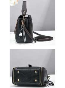 Women's Small Crossbody Shoulder Bag With Keychain [Dx2360A]