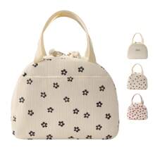 GODWOODS Insulated Black Daisy Lunch Bag For Women Men, Lunch Containers Reusable High Capacity Lunch Tote Bags For For Work Picnic Bag For School School Accessories School Stuff
