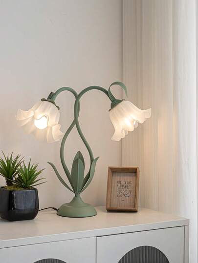 Tiworld 1 pieza Lámpara de flor LED retorcible, ajuste de triple color, se puede usar como luz nocturna, lámpara de mesa, lámpara de sala de estar, lámpara de flores silvestres, lámpara de mesita de noche, lámpara de dormitorio, lámpara decorativa del hogar (Color: Verde, incluye bombilla)