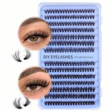 MEM 560pcs High Capacity Eyelash Extension Kit - DIY Eyelash Extension, Includes 30D, 40D, 60D, 80D Lash Clusters, D Curl Faux Mink Individual Lashes, 10-18mm Mixed Length Lashes - D - 查看 3