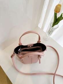 Mini Pink Handbag, Tote Bag, Bucket Bag For Women - Pink - View 12