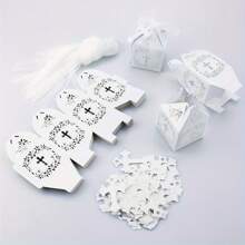 Caixas de lembrancinhas de batismo de 25/50 peças, cortadas a laser, para casamentos e festas cristãs - perfeitas para lembrancinhas de casamento, decorações e suprimentos para pequenas empresas