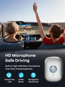 REMAX Mini Bluetooth Receiver With HD Mic; Plug & Play For Car/Home/Office; Multifunctional Wireless Adapter For Car&TV&PC&Speaker&Headsets;Compact & Portable; No Setup Needed; HiFi Stereo; Hands-Free Call;Car Stuff; Practical Car Accessories - 銀色 - 查看 5