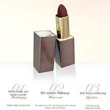 Lápiz labial mate con 3 opciones de color - Brillo de labios mate aterciopelado, impermeable y no desvaneciente que realza el color y aclara los labios, apto para todos los tonos de piel, colores de labios marrones y oscuros