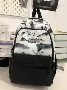 Cute Style Casual Backpack, College Style Bookbag With Large Capacity For University, High School, Middle School Classroom, Girls - Black - View 1