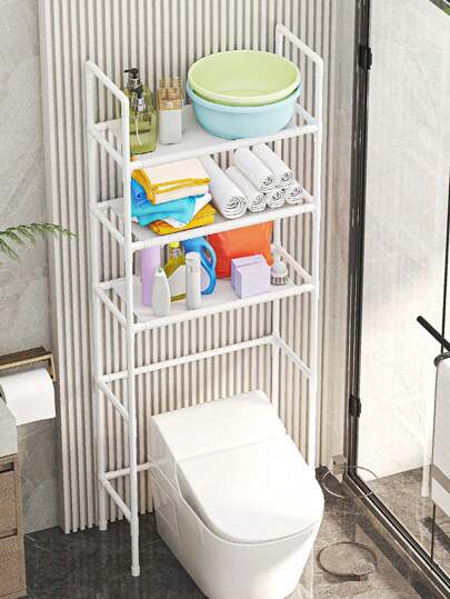 Simple Trending -Estante de 3 niveles para ahorrar espacio, estante sobre el inodoro, organizador de almacenamiento de soporte de baño, color blanco,decoraciones de Halloween, disfraces de Halloween, decoración de otoño, decoración de festivales
