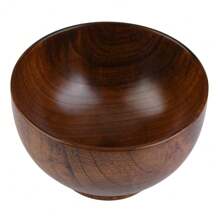 Bol en bois naturel fait à la main pour enfant, récipient pour aliments, vaisselle résistante à la chaleur (11 cm)