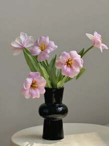 1pc Asymmetrical Glass Vase, Creative Living Room Vintage Flower Vase, Hydroponic Container Decor Gifts Birthday Graduation