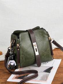 Women's Small Crossbody Shoulder Bag With Keychain [Dx2360A]