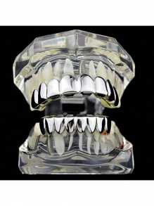 1 peça Grillz estilo Hip-Hop com 8 dentes lisos
