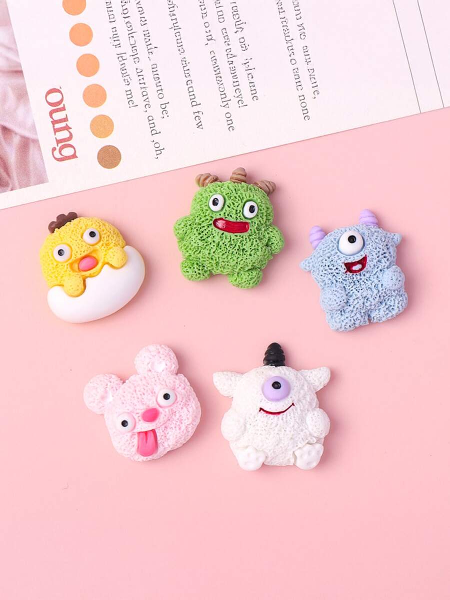10/30pcs Random Mixed Shiny Sulley Monster Cartoon Cute Resin Craft Accessories, DIY For Hair Clips, Phone Cases, Cups, Headbands