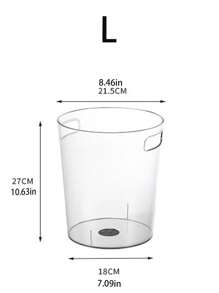 1pc High Aesthetics Transparent Handle Waste Bin, Decorative Dustbin, Desk/Dorm/Office/Kitchen Garbage Can, Without Lid