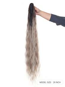 Hair Extensions Claw Ponytail Extension Ombre Brown Hair Extensions Curly Hair Extensions Wavy Hair Extensions Heat Resistant Ponytail Fake Hair For Women Daily Party 28Inch