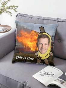 غطاء وسادة زخرفية مطبوع عليها صورة بيت مضحك على شكل موز مشتعل، هدية فريدة لأغراض عيد الحب للرجال أو الأزواج أو الزوجات