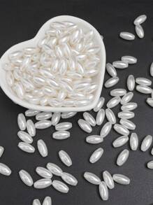 100 颗光滑 ABS 仿米珠，带孔，纯白色米色散珠，直孔珠，用于制作珠宝手链、脚链、项链 - 非常适合制作手机链和配件（3x6mm、4x8mm、6x12mm） - 公尺珠 - 查看 4