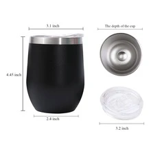 1 件 12 盎司可定制不锈钢旅行杯，带盖和吸管，双层隔热杯，可印个性化照片和文字，是情侣周年纪念礼物 - 黑色 - 查看 5