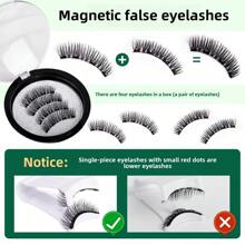 1 par de set de pestañas postizas magnéticas, pestañas magnéticas naturales simuladas impermeables, pestañas magnéticas sin pegamento, una herramienta de maquillaje indispensable para viajar