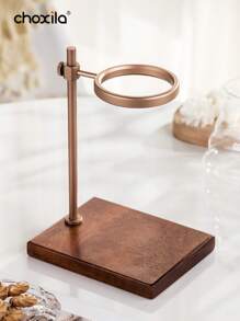 choxila 1 pieza Soporte para café hecho a mano, olla para café hecho a mano al aire libre, soporte para filtro de café, base de madera maciza vintage, soporte para café hecho a mano, de vuelta a la escuela