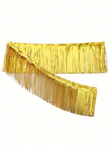 10ft Metallic Tassel Garland - Versatile Hanging Decor For Weddings, Birthdays, Halloween, Easter, Christmas & Valentine's Day - Aluminum Foil Fringe Banner In Royal Blue, Lake Blue, Rose Golden, Pink, Purple, Red, Green, Silvery Grey, Black - Perfect For Room Decoration