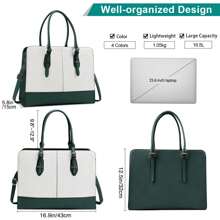 NEWHEY 女士笔记本电脑包皮革工作手提包 15.6 英寸笔记本电脑包防水商务办公专业大容量手提包单肩包