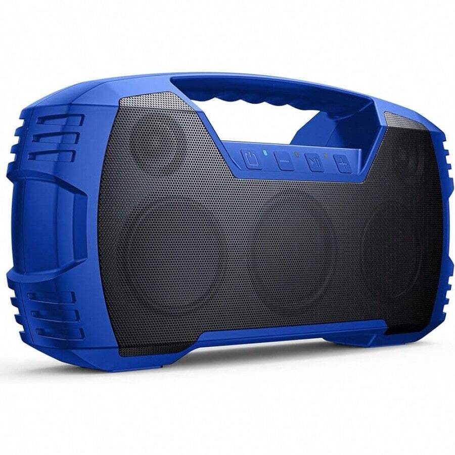 Altavoz Bluetooth resistente al agua IPX7, 40W (60W pico) Altavoces inalámbricos portátiles con subwoofer, 32h de tiempo de reproducción, sonido estéreo potente, graves profundos, Bluetooth 5.0 con asa para piscina, playa, exterior, regalos - Azul - Ver 1