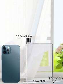 1pc Portable Flat Water Bottle, Perfect For Sports, Camping, Gym, Office Gifts And Travel. Reusable And Transparent Ultra-thin Water Bottle That Can Be Placed In Your Bag, Purse Or Wallet, Mimicking The Size Of A Small Plastic Bottle Or Notebook Transparent Bottle