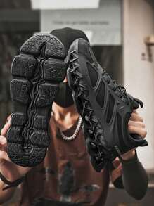 Men's Casual Air Cushion Sports Shoes, Comfortable Shock Absorption And Non-Slip Design Running Shoes, Suitable For Outdoor Sports And Daily Wear