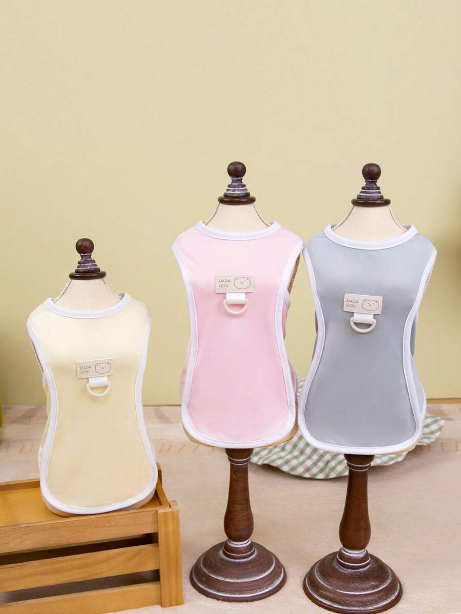 3 色宠物服装，狗背心，新款春夏猫宠物衣服薄款纯色 T 恤