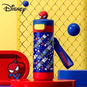  Disney Spider-Man Cartoon Doll Student Thermal Mug 316 Stainless Steel Carrying Rope Straight Drinking Mug School Insulated Water Bottle