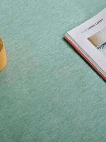 1pc Waterproof & Oil Resistant Tablecloth, TPU Coated Waterproof Tablecloth, Solid Color Meeting/Dining/Study Table Cover, Rectangle Picnic Mat With Tassel Fringe Edging