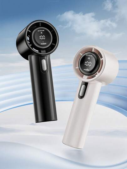 1pc Multi-Color Simple Portable Mini Fan, Digital Display Handheld Fan, 100-Speed USB Charging Fan, Turbine High-Speed Electric Fan, Lightweight Portable Small Fan, Desktop Fan That Can Be Used Both Indoors And Outdoors
