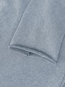 2pcs Women Casual Cotton Crop Top And Short Set, Acid Wash Vintage Distressed Knit Look, Edgy Sexy, Oversized Sweatshirt For Music Festivals, Dystopian Style, Party