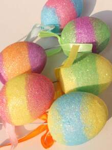 1set(6pcs) - Easter Egg Decoration Plugin, Family Gathering Scene Decoration Plugin, Suitable For Easter Decoration And Celebration Activities, Theme Party Decoration Supplies