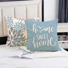 4 件装浅蓝色几何图案抱枕套 - 装饰沙发靠垫套，户外家居装饰，亚麻材质，单面花卉节日抱枕套，不含枕芯。（16 英寸 x 16 英寸、18 英寸 x 18 英寸、20 英寸 x 20 英寸）（12 英寸 x 20 英寸） - 淺藍色 - 查看 7