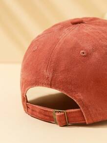 1pc Children's Letter Printed Washed Sun Ion Adjustable Vintage Casual Baseball Cap, Suitable For Daily Use - Orange - View 3