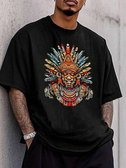 Leisure Abaya, Warrior T-Shirt, Men's Black Crew Neck Short Sleeve