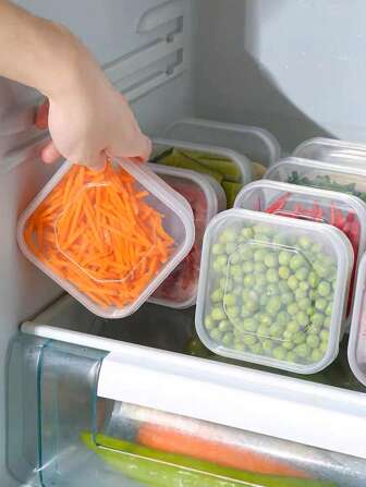 10 stuks 350 ml/12,31 oz luchtdichte voedselcontainers met deksels, vriezer- en koelkastvriendelijke portiebakjes voor vlees, plastic verdeelde kleine dozen