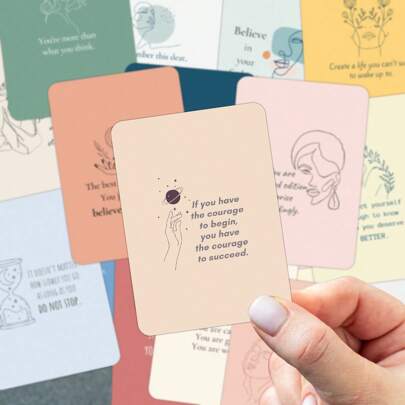 30 قطعة بطاقات إيجابية للتأكيد والتأمل, بطاقات مستوحاة من الأقوال الإلهامية، بطاقات تحفيزية للتشجيع الذاتي للنساء، بطاقات إيجابية، بطاقات ملاحظات تناول الغداء