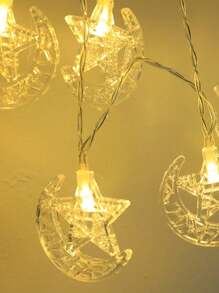 1 pieza de 3 metros con 20 luces con modelo de estrella para casa de verano, luces decorativas para hora de oración, decoraciones para ambiente de fiesta con funcionamiento a pilas (pilas no incluidas)