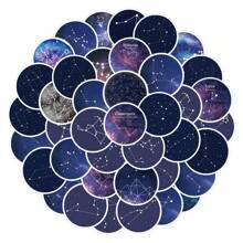 60 pegatinas de graffiti de constelaciones zodiacales y espacio para equipaje, portátiles, cuadernos
