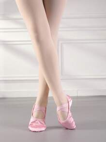 Girls ' Practice Dance Shoes, Children's Satin Soft-Soled Flat Shoes, Peach Pink Ballet Dance Shoes - Coral Pink - View 5