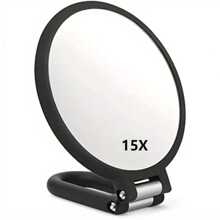 1pc Handheld Magnifying Glass 15x/30x Magnification, Double-Sided Travel Compact Folding Makeup Mirror, Princess Mirror