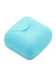 صندوق صابون محمول للسفر - مقاوم للماء، قابل للقفل، وحامل صابون مدمج مع غطاء - صحن صابون بلاستيكي أحادي اللون للحمام والضروريات السفرية، ديكور المنزل والحمام، ديكور الخريف، عودة إلى المدرسة