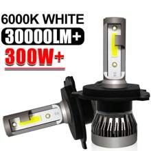 2pcs Roadsun LED Car Headlight Bulbs - H1 H4 H7 H11 9005/HB3 9006/HB4, 6000K White Light, 30000LM, 300W High/Low Beam, 1:1 Beam Design, 12-24V Aluminum Alloy High-Strength Car Lighting, Enhance Driving, Super Cooling System