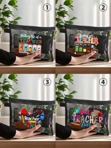 Borsa cosmetica in rete con motivo a cavo di dati, design a motivo di caricatore, borsa portatile da viaggio con cuscinetto d'aria rosso per immagazzinaggio, borsa trucchi, borsa per prodotti per la cura della pelle, elementi essenziali da viaggio, articoli per il dormitorio, regali per la sposa, regali per la mamma, regali di compleanno, regali per amici e insegnanti, immagazzinaggio in bagno, immagazzinaggio gioielli, borsa per oli per le labbra e cosmetici.